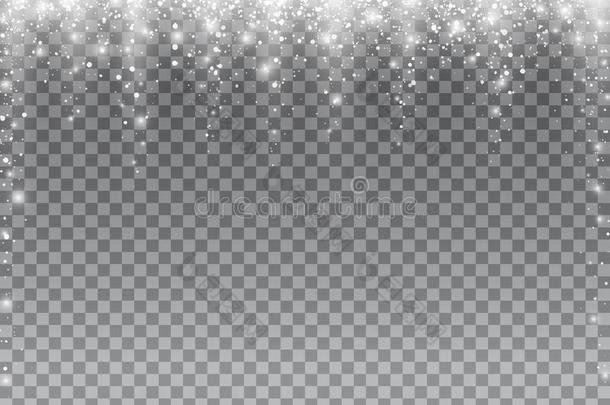 雪落下向透明的背景.明亮的魔法圣诞节英语字母表中的第四个字母