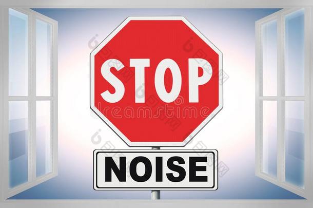 停止噪音书面的向道路设计-c向cept和一敞开的窗