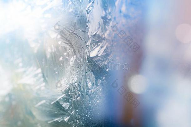 冬使结<strong>冰霜</strong>.冷静的冬抽象的冰玻璃,使结<strong>冰霜</strong>背景
