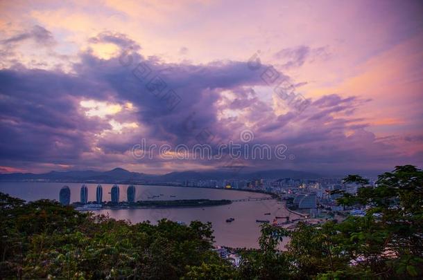 中国海南海南岛风景日落看法