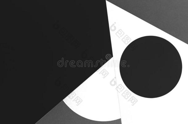 抽象的最小的几何学的形状黑的灰色白色的颜色纸波黑