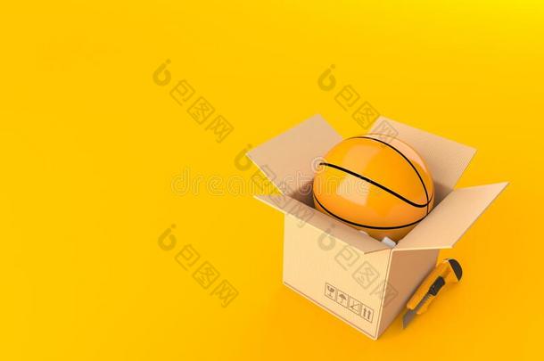 篮球球里面的卡纸板盒