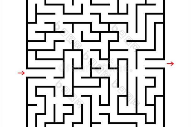 黑的正方形迷宫.一令人感兴趣的和有用的游戏为小孩.children儿童