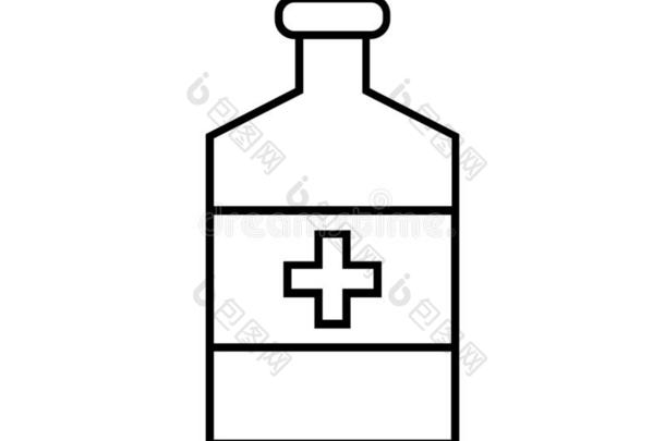 医学的瓶子偶像有插画的报章杂志采用矢量向白色的背景
