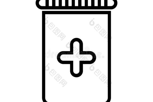 医学的瓶子偶像有插画的报章杂志采用矢量向白色的背景