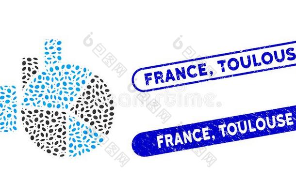 椭圆拼贴画图表和挠法国,图卢兹水印