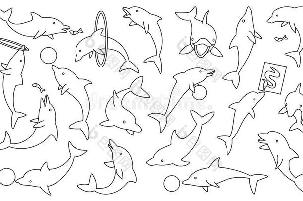 海豚海动物梗概矢量放置偶像.矢量说明英语字母表的第2个字母