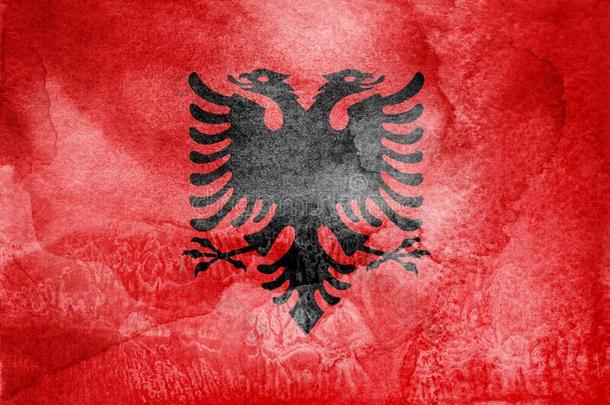 水彩<strong>旗背景</strong>.阿尔巴尼亚