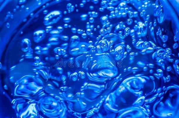 液体蓝色凝胶泡.多聚物凝胶.硅石凝胶.杂乱关于蓝色