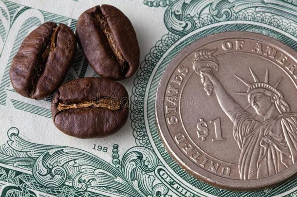 咖啡豆豆和我们元.公平的贸易.商品贸易