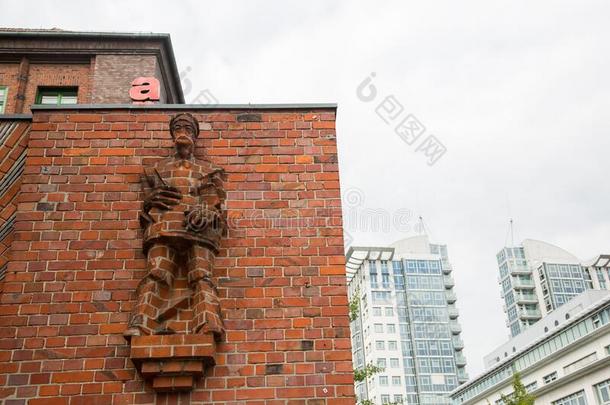 东德国的工厂,红色的砖雕刻,代表会议同盟,社交