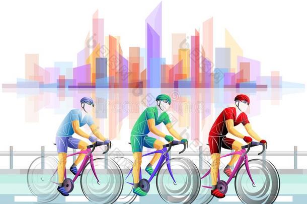 运动自行车,循环标识海报广告