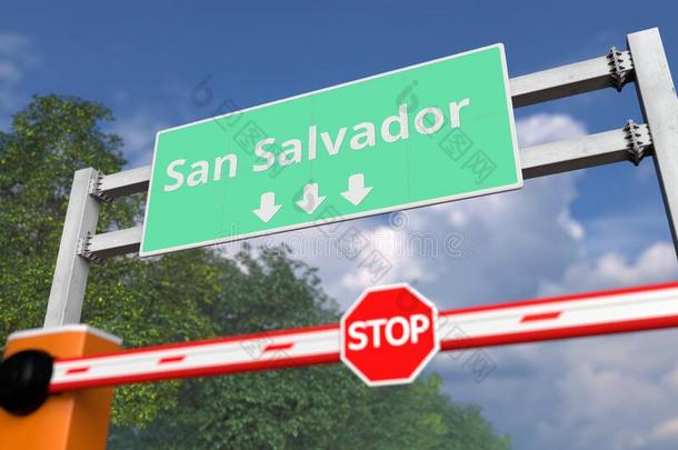 障碍门在sandwic三明治萨尔瓦多路符号,elevation仰角萨尔瓦多.观念的