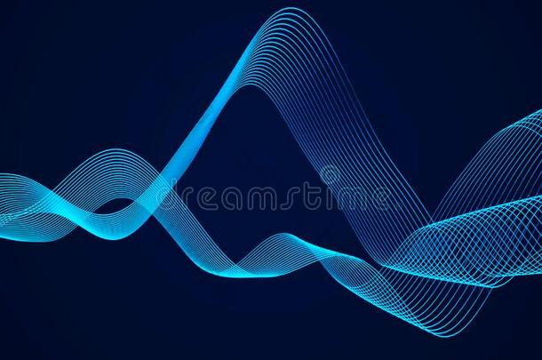 抽象的数字的波关于微粒.声音波浪元素.平等