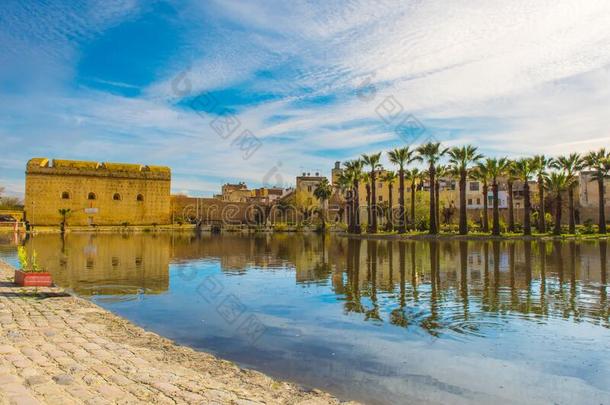 王国的公园采用土耳其毡帽和湖和胜利,摩洛哥羊皮革