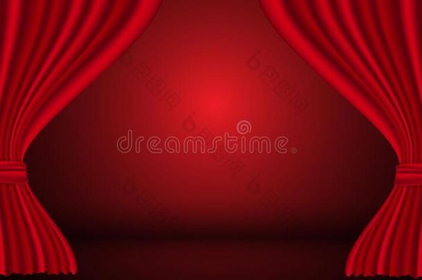红色的窗帘背景.宏大的开幕事件设计