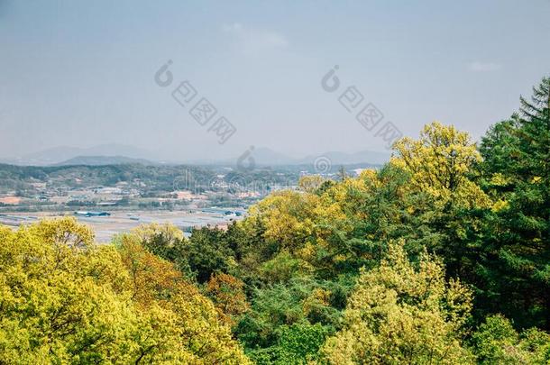 安城城市全景画看法从朱三生山堡垒