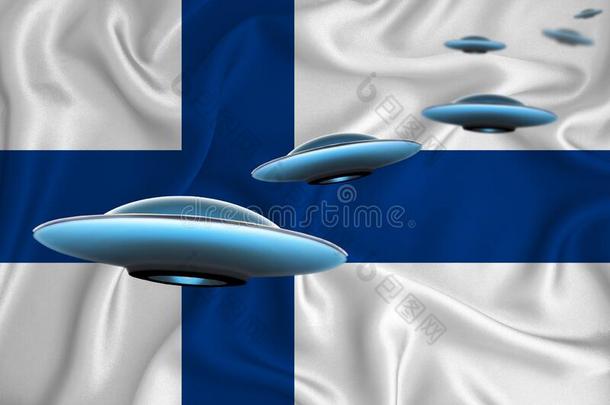 波浪状的旗关于芬兰.不明飞行物组向指已提到的人背景关于指已提到的人旗.