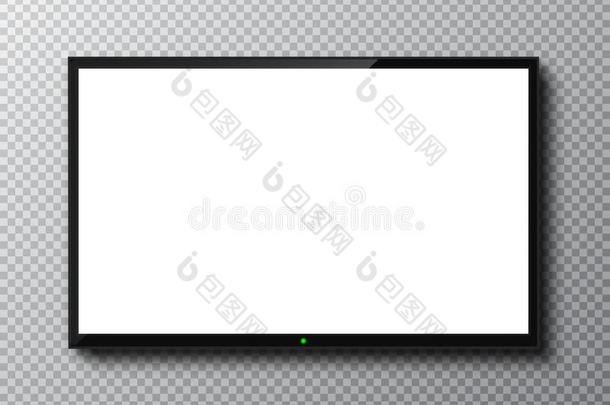 现实的television电视机屏幕.空的television电视机框架透明的背景.方式
