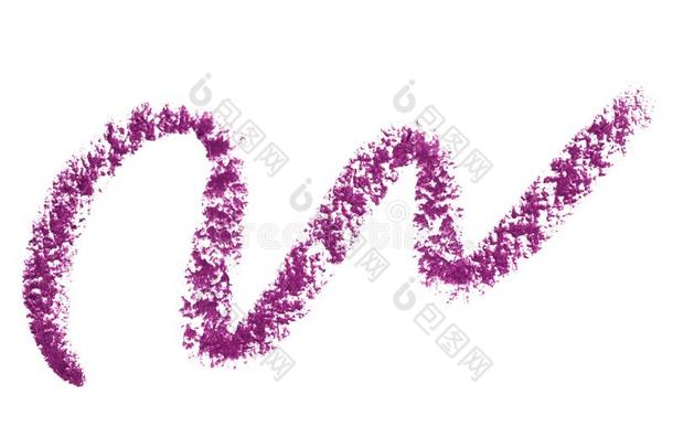 紫色的眼线膏跟踪一击条纹隔离的向白色的.做在上面英语字母表的第16个字母