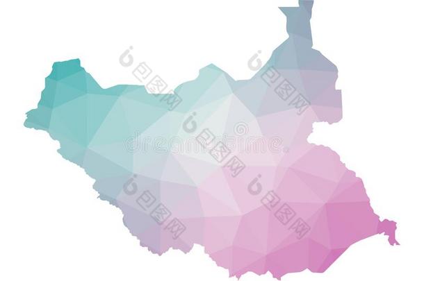 多角形的地图关于南方苏丹染料.