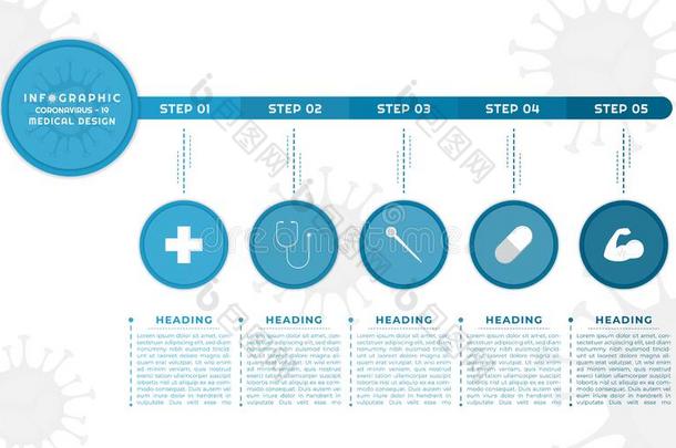 信息图为医学的步向健康的圆形状部分条