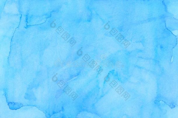水<strong>彩光</strong>蓝色环礁湖颜色背景绘画.水色