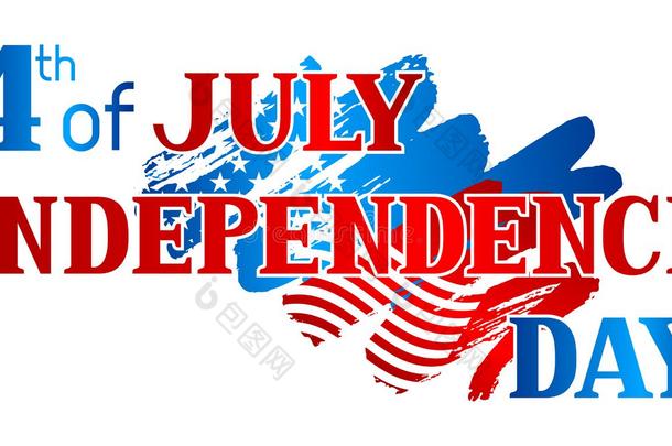 第四关于七月独立一天横幅.美国人爱国的图解