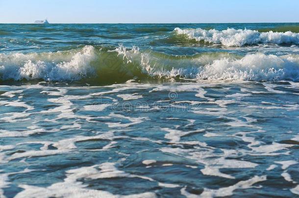 风景指已提到的人天是（be的三单形式指已提到的人波罗的海的海波,小的海波浪