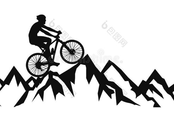 骑自行车的人采用指已提到的人mounta采用s-<strong>矢量</strong>