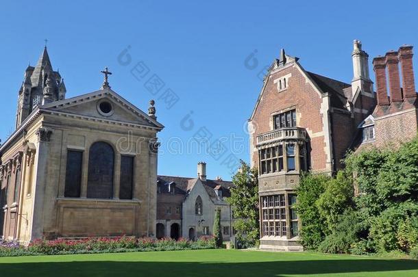 指已提到的人小教堂从图书馆草地,彭布罗克郡大学,剑桥