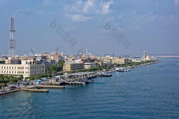港口福阿德苏伊士运河海滨,埃及