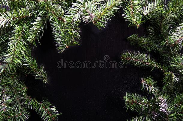 圣诞节绿色的构架隔离的向黑的背景