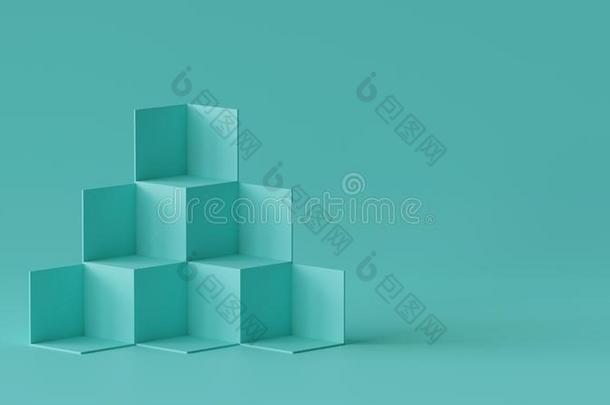 立方形盒背景幕<strong>布展</strong>览向空白的墙背景.3英语字母表中的第四个字母普罗迪