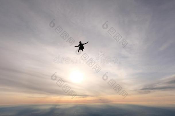 跳伞运动.一日落跳.跳伞运动员在降落伞张开前做空中造型动作是（be的三单形式越过指已提到的人太阳.
