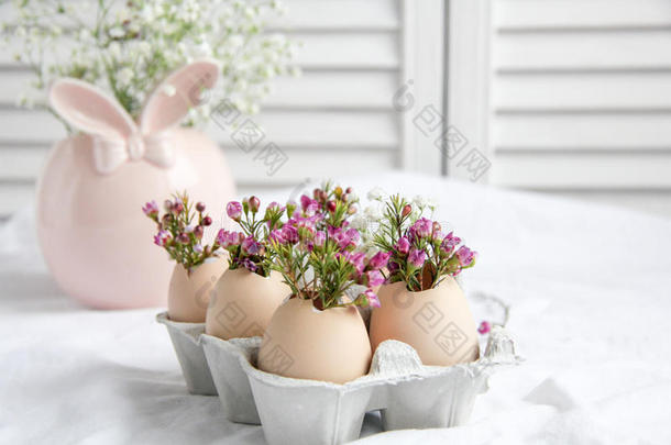 复活节布置-花采用蛋壳