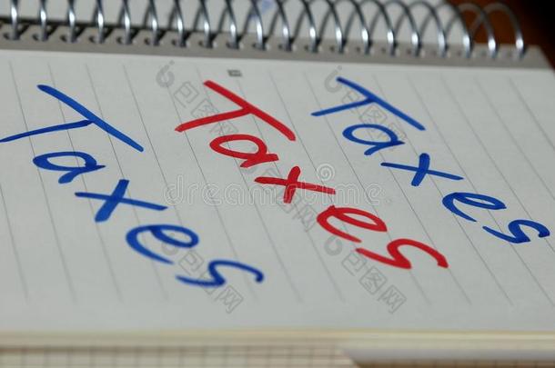 税税税书面的到之上笔记给装衬垫