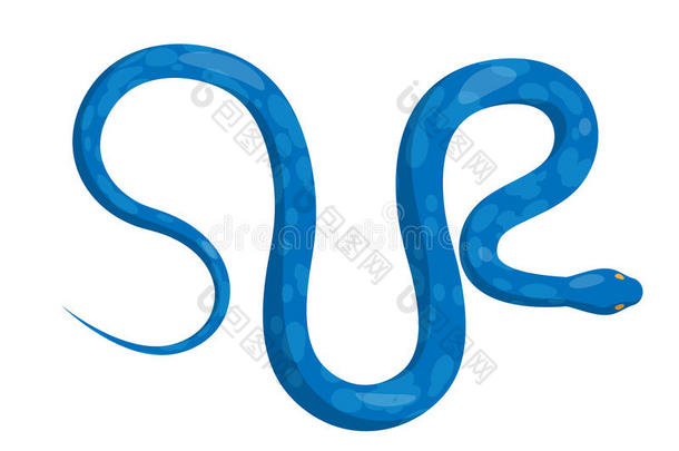 滑动蓝色巨蛇蛇顶看法矢量偶像