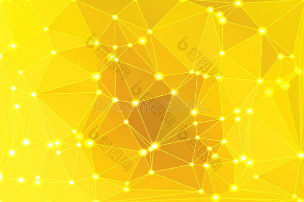 明亮的金色的黄色的几何学的背景和网孔和家畜的肺脏