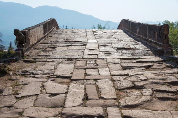 云南云南,中国-毁坏202015:玉金桥在沙溪古代的别墅