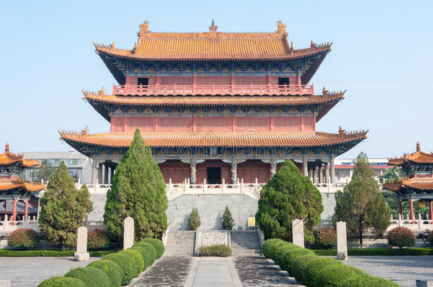 河南,中国-octagonal八角形的262015:春季和秋塔风景优美的地点(
