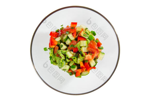 新鲜的沙拉和蔬菜番茄,黄瓜,莴苣,沙拉