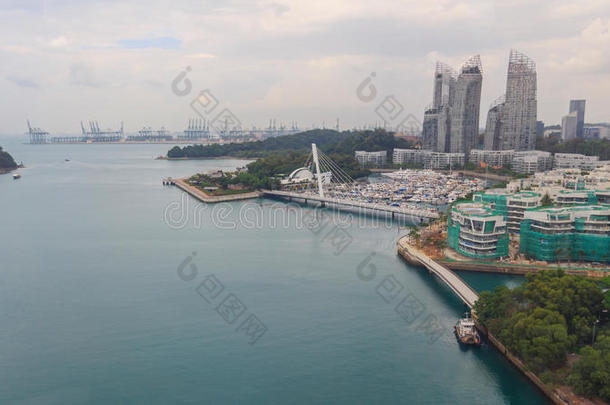 天线看法关于新加坡货物末期的港口