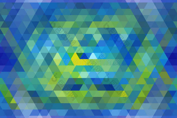 蓝色和黄色的无缝的三角的模式.抽象的几何学的