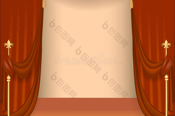 背景和电影院阶段和红色的帘