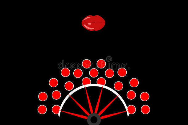 美好观念,弗拉曼柯舞曲扇子偶像和红色的logicalinferencespersecond每秒的逻辑推论,矢量illustrat