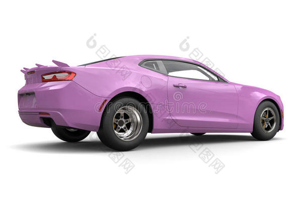 兰花紫色的现代的快的肌肉汽车-面背看法