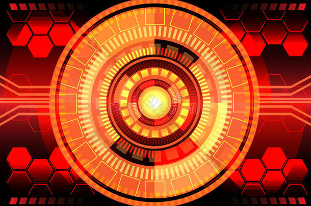 抽象的红色的圆中心网科技设计背景