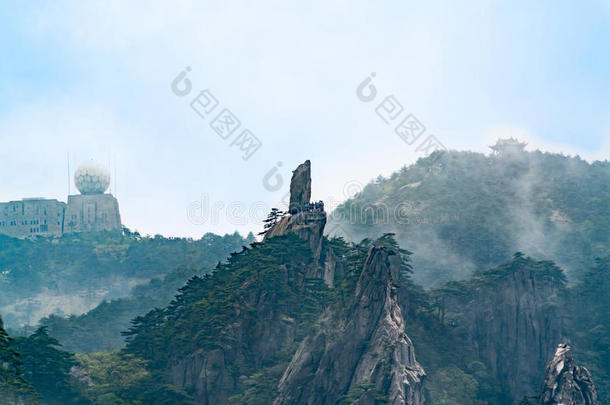 风景-指已提到的人山峰关于黄山山,安徽,中国