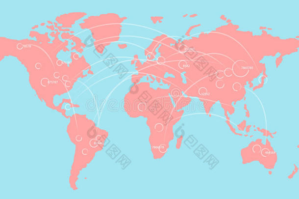 世界地图说明<strong>信息图</strong>表和高尔夫球场和r和om数字
